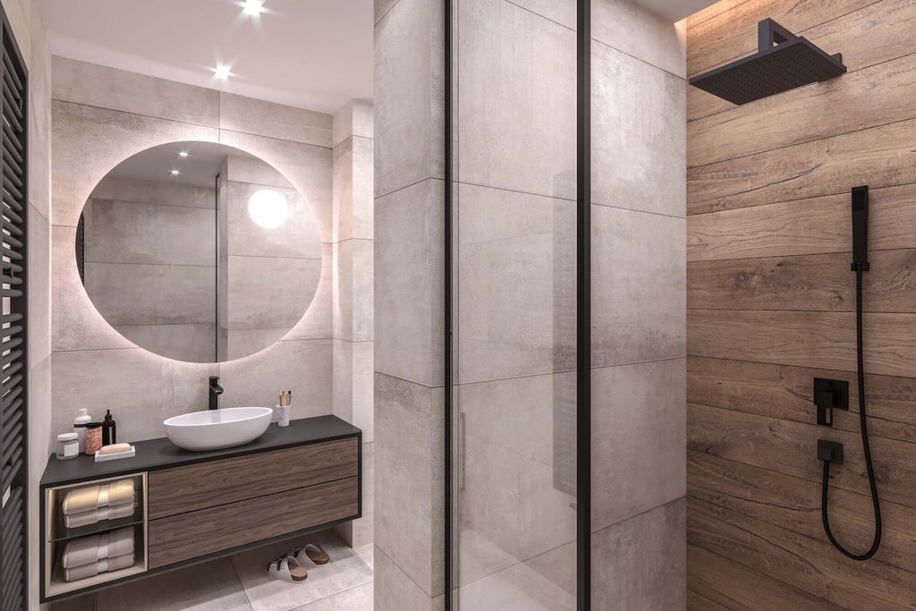 Badrum i jordnära färger